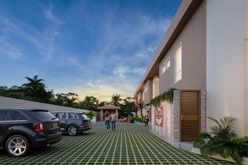 Área de estacionamento privativo do Almare Mutá Residence